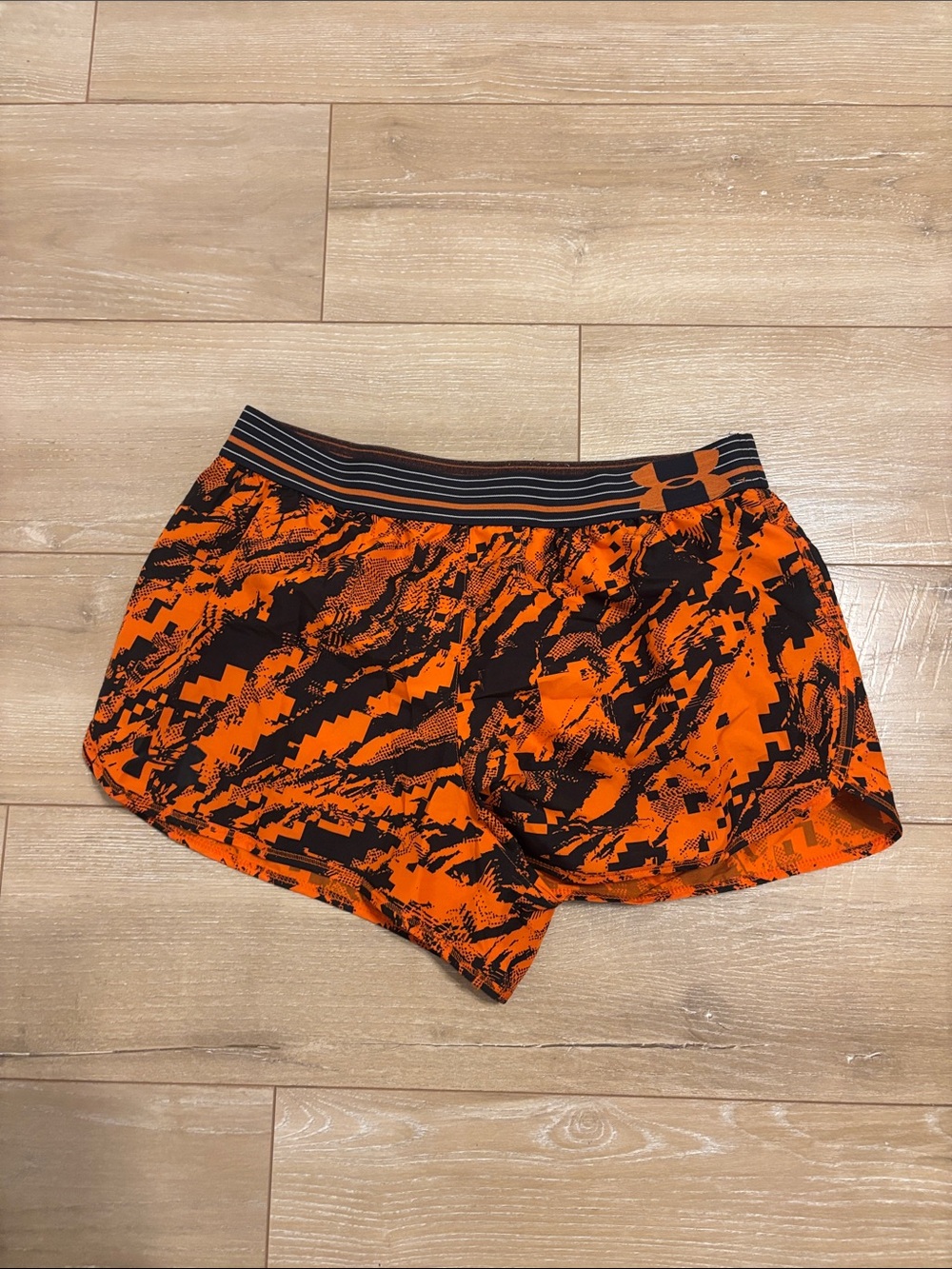 Under Armour Hot Orange & Black Tough Mudder Shorts